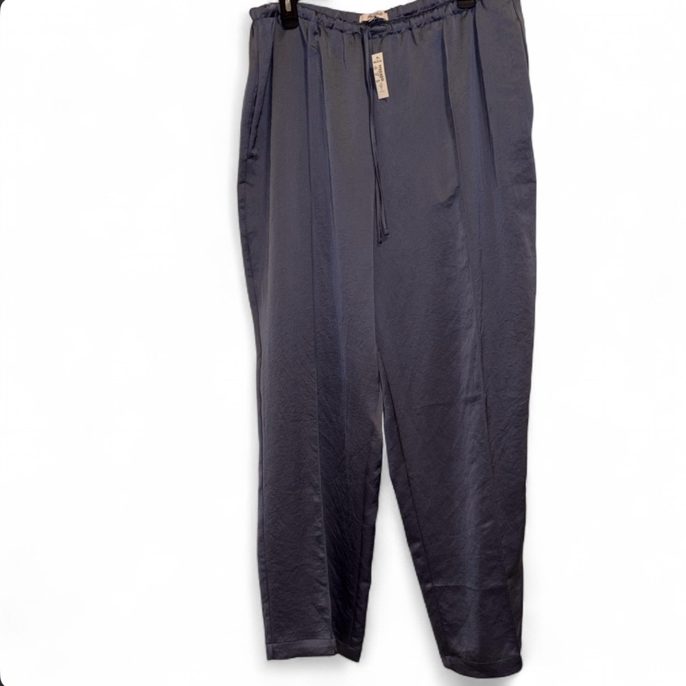 Madewell Satin Drawstring Pull-On Pants Cabernet XL NQ424